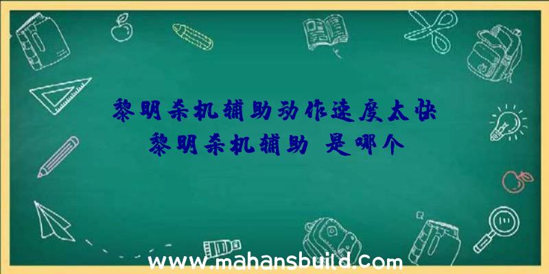 「黎明杀机辅助动作速度太快」|黎明杀机辅助键是哪个